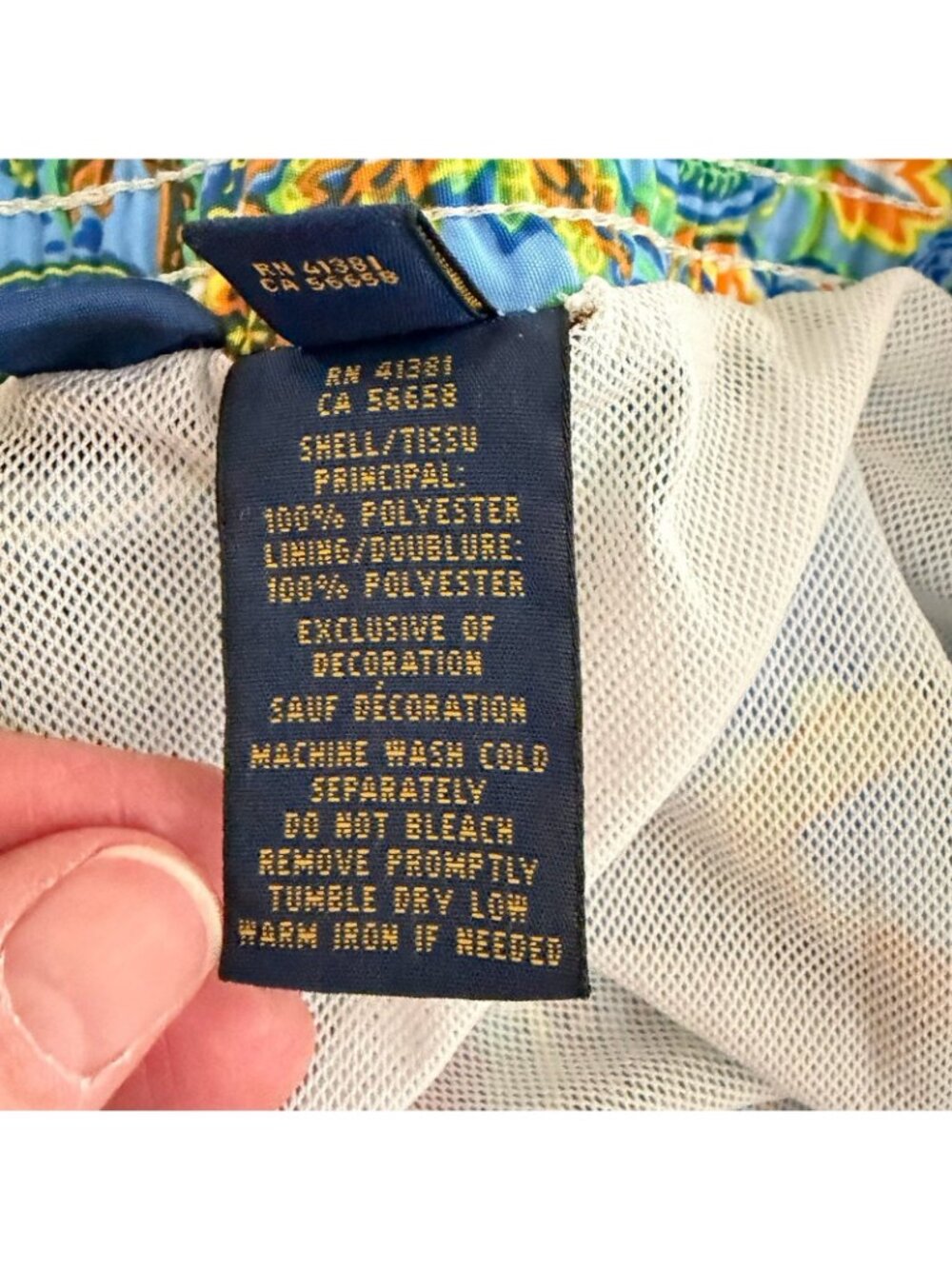 Polo Ralph Lauren Swim Trunks Men's XL Blue Floral Pattern 3-Pocket Short - Picture 10 of 10